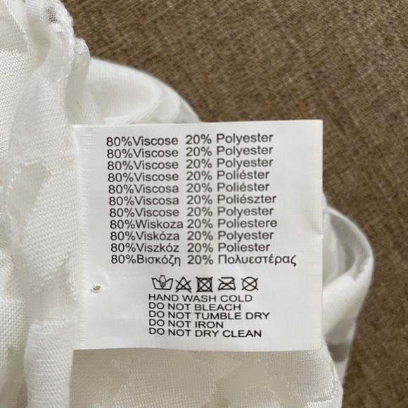 White Floral Lightweight Infinity Scarf - Picture 5 of 5